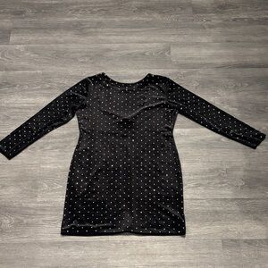 H&M Black Velvet Dress with Silver Dots